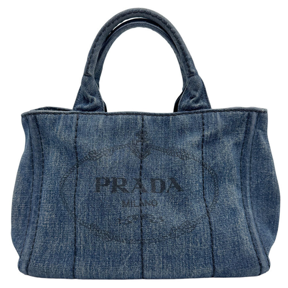 Prada Blue Shoulder Denim Indigo Canapa Bag - Picture 2 of 3